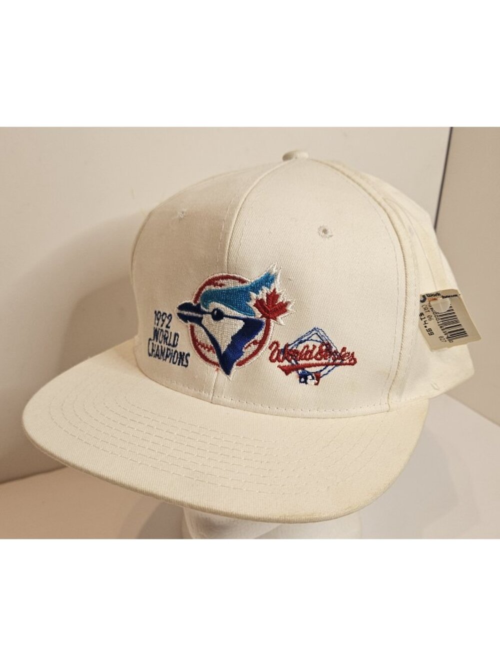 Vtg 1992 MLB Toronto Blue Jays World Series Champions Hat OS White USA Baseball